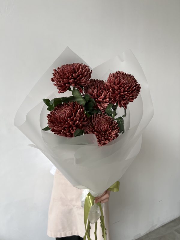 Цветочный букет хризантемы Бигуди