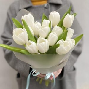 Белые тюльпаны 15 шт / 1295 id